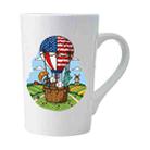 Balloon Printed Conical White Ceramics Mug Water Cup Print On Your Demand - 1