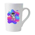 Astronaut Printed Conical White Ceramics Mug Water Cup Print On Your Demand - 1