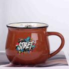 Alphabet Printed Ceramics Big Belly Mug Water Cup Print On Your Demand (Coffee) - 1