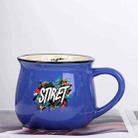 Alphabet Printed Ceramics Big Belly Mug Water Cup Print On Your Demand (Dark Blue) - 1
