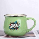 Alphabet Printed Ceramics Big Belly Mug Water Cup Print On Your Demand (Green) - 1