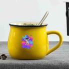 Astronaut Printed Ceramics Big Belly Mug Water Cup Print On Your Demand (Yellow) - 1