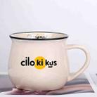 Cilokikus Printed Ceramics Big Belly Mug Water Cup Print On Your Demand (Beige White) - 1