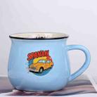 Car Printed Ceramics Big Belly Mug Water Cup Print On Your Demand (Sky Blue) - 1