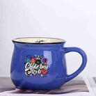 Graffiti Printed Ceramics Big Belly Mug Water Cup Print On Your Demand (Dark Blue) - 1