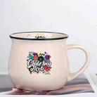 Graffiti Printed Ceramics Big Belly Mug Water Cup Print On Your Demand (Beige White) - 1