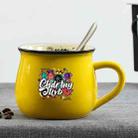 Graffiti Printed Ceramics Big Belly Mug Water Cup Print On Your Demand (Yellow) - 1