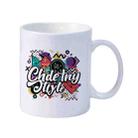 Graffiti Printed Simple White Ceramics Milk Mug Water Cup Print On Your Demand - 1