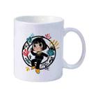 Girl Printed Simple White Ceramics Milk Mug Water Cup Print On Your Demand - 1