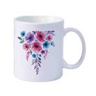 Watercolor Flowers Printed Simple White Ceramics Milk Mug Water Cup Print On Your Demand - 1