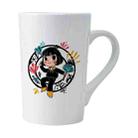 Girl Printed Conical White Ceramics Mug Water Cup Print On Your Demand - 1