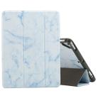 Marble Texture Pattern Horizontal Flip Case for iPad 9.7 (2018) , with Three-folding Holder & Pen Slots(Blue) - 1
