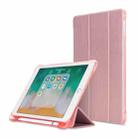 Litchi Texture Flip Leather Case for iPad 9.7(2017) / 9.7(2018)/ Air2 / Air, with Three-folding Holder & Pen Slots(Rose Gold) - 2