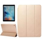 Horizontal Flip Solid Color Leather Case with Three-folding Holder & Wake-up / Sleep Function for iPad Pro 9.7 inch(Gold) - 1