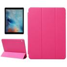 Horizontal Flip Solid Color Leather Case with Three-folding Holder & Wake-up / Sleep Function for iPad Pro 9.7 inch(Magenta) - 1