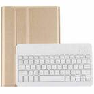 For iPad 9.7 (2018) & iPad Air & Air 2 & iPad Pro 9.7 & New iPad 9.7 inch (2017) Ultra-thin ABS Bluetooth Keyboard Horizontal Flip Leather Tablet Case with Holder(Gold) - 1