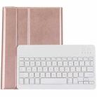 For iPad 9.7 (2018) & iPad Air & Air 2 & iPad Pro 9.7 & New iPad 9.7 inch (2017) Ultra-thin ABS Bluetooth Keyboard Horizontal Flip Leather Tablet Case with Holder(Rose Gold) - 1