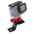 PULUZ Aluminum Alloy Motorcycle Fixed Holder Mount with Tripod Adapter & Screw for GoPro Hero12 Black / Hero11 /10 /9 /8 /7 /6 /5, Insta360 Ace / Ace Pro, DJI Osmo Action 4 and Other Action Cameras(Red) - 1