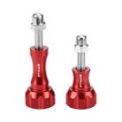 PULUZ CNC Aluminum Thumb Knob Stainless Bolt Nut Screw Set for GoPro Hero12 Black / Hero11 /10 /9 /8 /7 /6 /5, Insta360 Ace / Ace Pro, DJI Osmo Action 4 and Other Action Cameras(Red) - 1