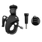 PULUZ Motorcycle Bicycle Handlebar Holder with Tripod Mount & Screw for GoPro, Insta360, DJI and Other Action Cameras(Black) - 2