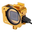 PULUZ Housing Shell CNC Aluminum Alloy Protective Cage with 52mm UV Lens for GoPro HERO(2018) /7 Black /6 /5(Gold) - 1