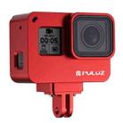 PULUZ Housing Shell CNC Aluminum Alloy Protective Cage with Insurance Frame  for GoPro HERO(2018) /7 Black /6 /5(Red) - 1