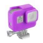 PULUZ Shock-proof Silicone Protective Case with Lens Cover for GoPro HERO(2018) /7 Black /6 /5 with Frame(Purple) - 1