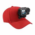PULUZ Baseball Hat with J-Hook Buckle Mount & Screw for GoPro, DJI OSMO Action and Other Action Cameras(Red) - 1
