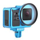 PULUZ Housing Shell CNC Aluminum Alloy Protective Cage with Insurance Frame & 52mm UV Lens for GoPro HERO7 Black /6 /5(Blue) - 1