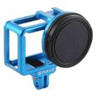 PULUZ Housing Shell CNC Aluminum Alloy Protective Cage with Insurance Frame & 52mm UV Lens for GoPro HERO7 Black /6 /5(Blue) - 2