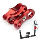 PULUZ Ball Clamp Close Hole Diving Camera Bracket CNC Aluminum Spring Flashlight Clamp for Diving Underwater Photography System(Red) - 5