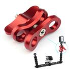 PULUZ Ball Clamp Close Hole Diving Camera Bracket CNC Aluminum Spring Flashlight Clamp for Diving Underwater Photography System(Red) - 8