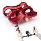PULUZ Ball Clamp Close Hole Diving Camera Bracket CNC Aluminum Spring Flashlight Clamp for Diving Underwater Photography System(Red) - 9