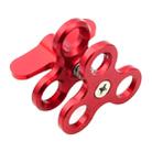 PULUZ Triple Ball Clamp Close Hole Diving Camera Bracket CNC Aluminum Spring Flashlight Clamp for Diving Underwater Photography System(Red) - 1