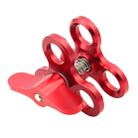 PULUZ Triple Ball Clamp Close Hole Diving Camera Bracket CNC Aluminum Spring Flashlight Clamp for Diving Underwater Photography System(Red) - 2