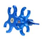 PULUZ Triple Ball Clamp Open Hole Diving Camera Bracket CNC Aluminum Spring Flashlight Clamp for Diving Underwater Photography System(Blue) - 1