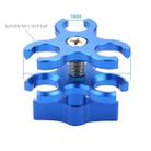 PULUZ Triple Ball Clamp Open Hole Diving Camera Bracket CNC Aluminum Spring Flashlight Clamp for Diving Underwater Photography System(Blue) - 2