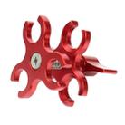 PULUZ Triple Ball Clamp Open Hole Diving Camera Bracket CNC Aluminum Spring Flashlight Clamp for Diving Underwater Photography System(Red) - 1