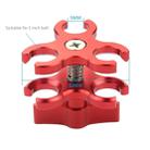 PULUZ Triple Ball Clamp Open Hole Diving Camera Bracket CNC Aluminum Spring Flashlight Clamp for Diving Underwater Photography System(Red) - 2