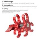 PULUZ Triple Ball Clamp Open Hole Diving Camera Bracket CNC Aluminum Spring Flashlight Clamp for Diving Underwater Photography System(Red) - 6