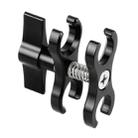 PULUZ Dual Ball Clamp Open Hole Diving Camera Bracket CNC Aluminum Spring Flashlight Clamp for Diving Underwater Photography System(Black) - 1