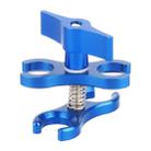 PULUZ Dual Ball Clamp Open Hole Diving Camera Bracket CNC Aluminum Spring Flashlight Clamp for Diving Underwater Photography System(Blue) - 2