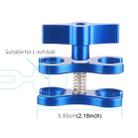 PULUZ Dual Ball Clamp Open Hole Diving Camera Bracket CNC Aluminum Spring Flashlight Clamp for Diving Underwater Photography System(Blue) - 4