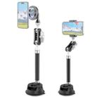 PULUZ Car Suction Cup Arm Mount Phone Tablet Magnetic Holder with Phone Clamp (Black) - 1