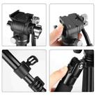 PULUZ 1.6m Reverse-Folding Professional Video Tripod with Fluid Drag Head (Black) - 3
