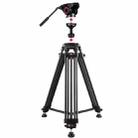 PULUZ 3 in 1 (Tripod + Bowl Adapter + Black Fluid Drag Head) Heavy Duty Video Camcorder Aluminum Alloy Tripod Mount Kit for DSLR / SLR Camera, Adjustable Height: 62-152cm - 1