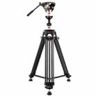 PULUZ 3 in 1 (Tripod + Bowl Adapter + Gold Fluid Drag Head) Heavy Duty Video Camcorder Aluminum Alloy Tripod Mount Kit for DSLR / SLR Camera, Adjustable Height: 62-152cm - 1