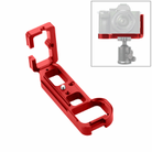 PULUZ 1/4 inch Vertical Shoot Quick Release L Plate Bracket Base Holder for Sony A7R / A7 / A7S(Red) - 1