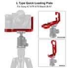 PULUZ 1/4 inch Vertical Shoot Quick Release L Plate Bracket Base Holder for Sony A7R / A7 / A7S(Red) - 5