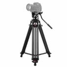 PULUZ Professional Heavy Duty Video Camcorder Aluminum Alloy Tripod with Fluid Drag Head for DSLR / SLR Camera, Adjustable Height: 80-160cm(Black) - 1